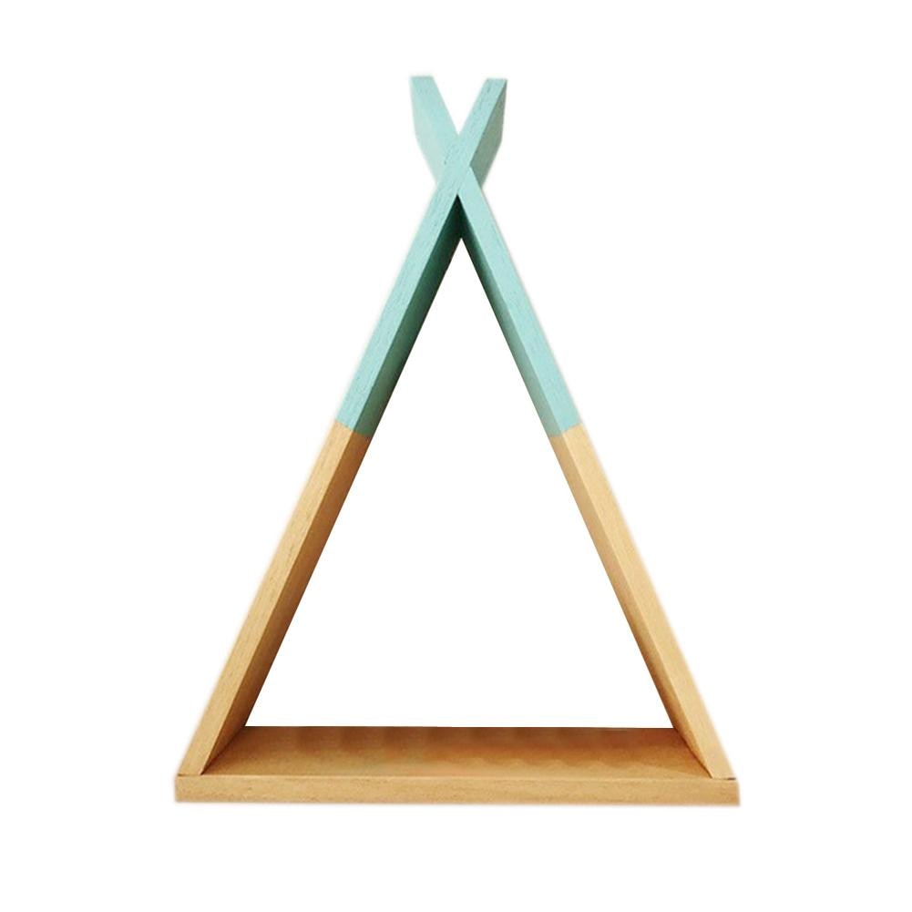 1Pc Living Room Wooden Triangle Storage Holder Rack Decor Wall Mounted Shelf For Kids Boy Girls Room Decor Home Decoration