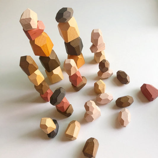 Wooden Building Block / Colored Stone