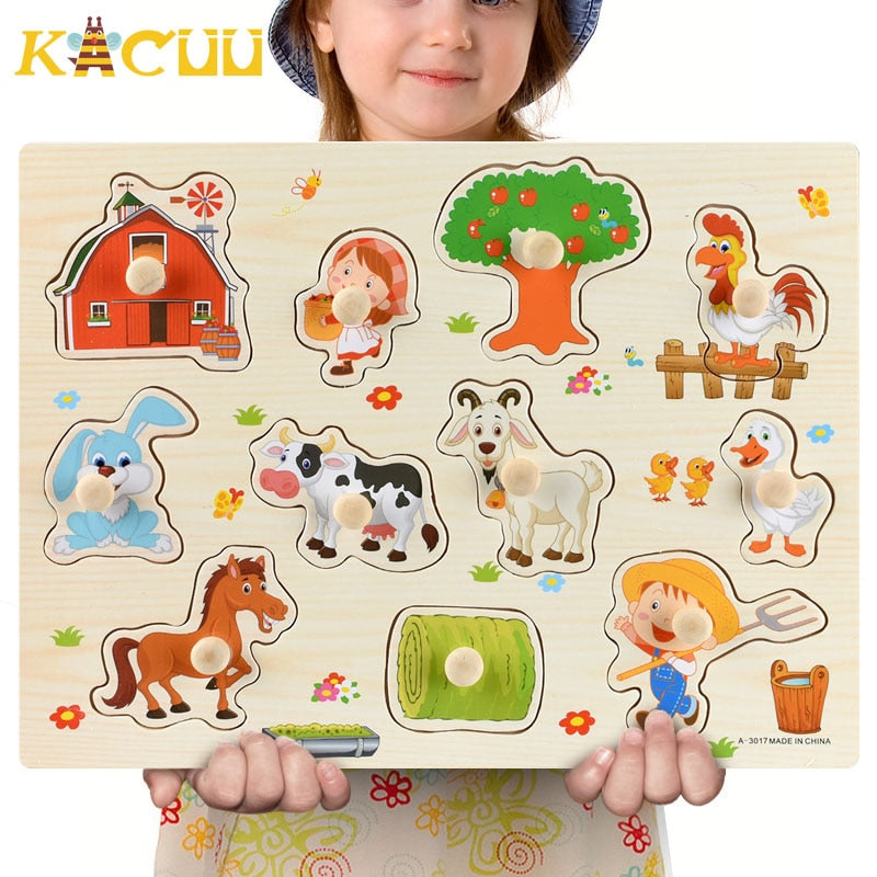 Wooden Puzzles Hand Grab Boards