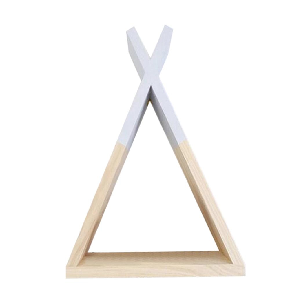 1Pc Living Room Wooden Triangle Storage Holder Rack Decor Wall Mounted Shelf For Kids Boy Girls Room Decor Home Decoration