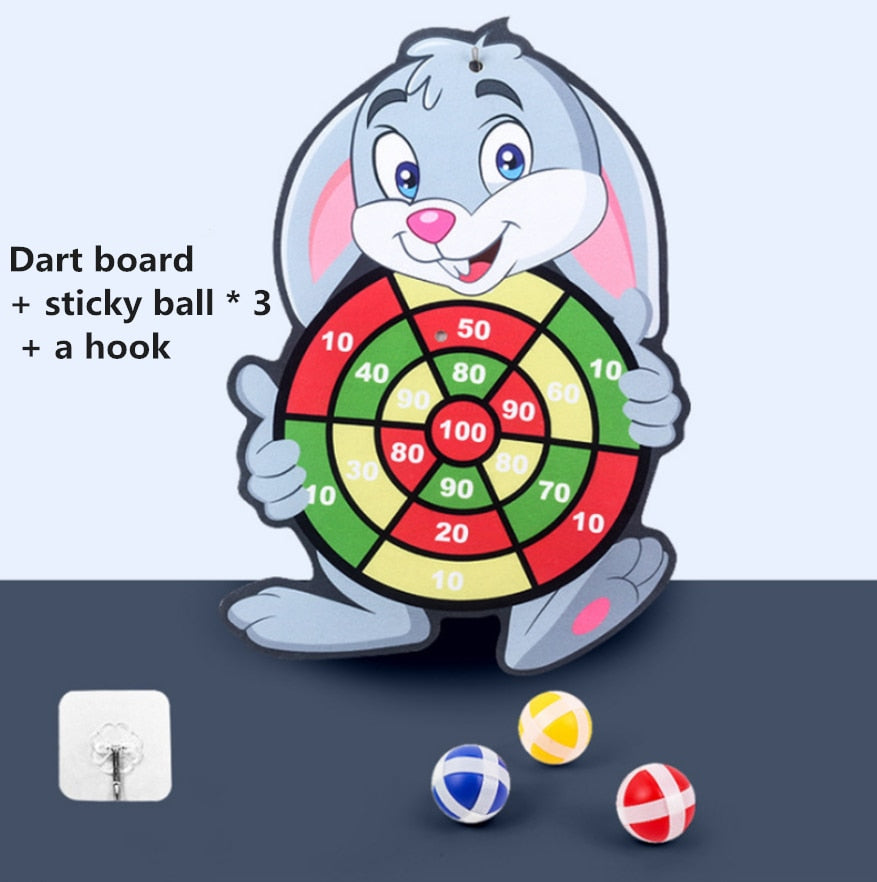 Children Cartoon Animal Dart Board with Sticky Balls