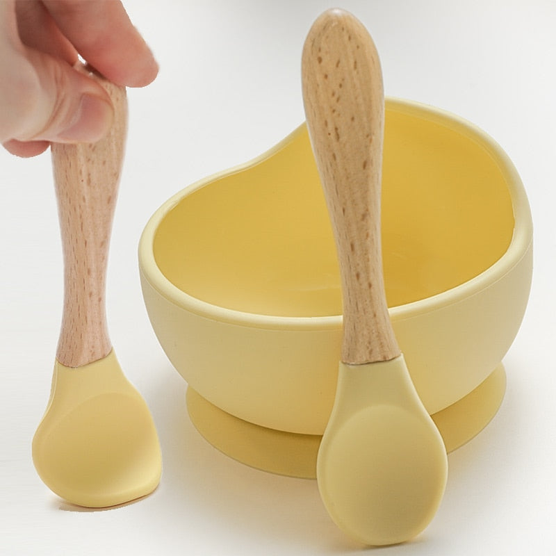 Silicone Baby Feeding Bowl with Spoon