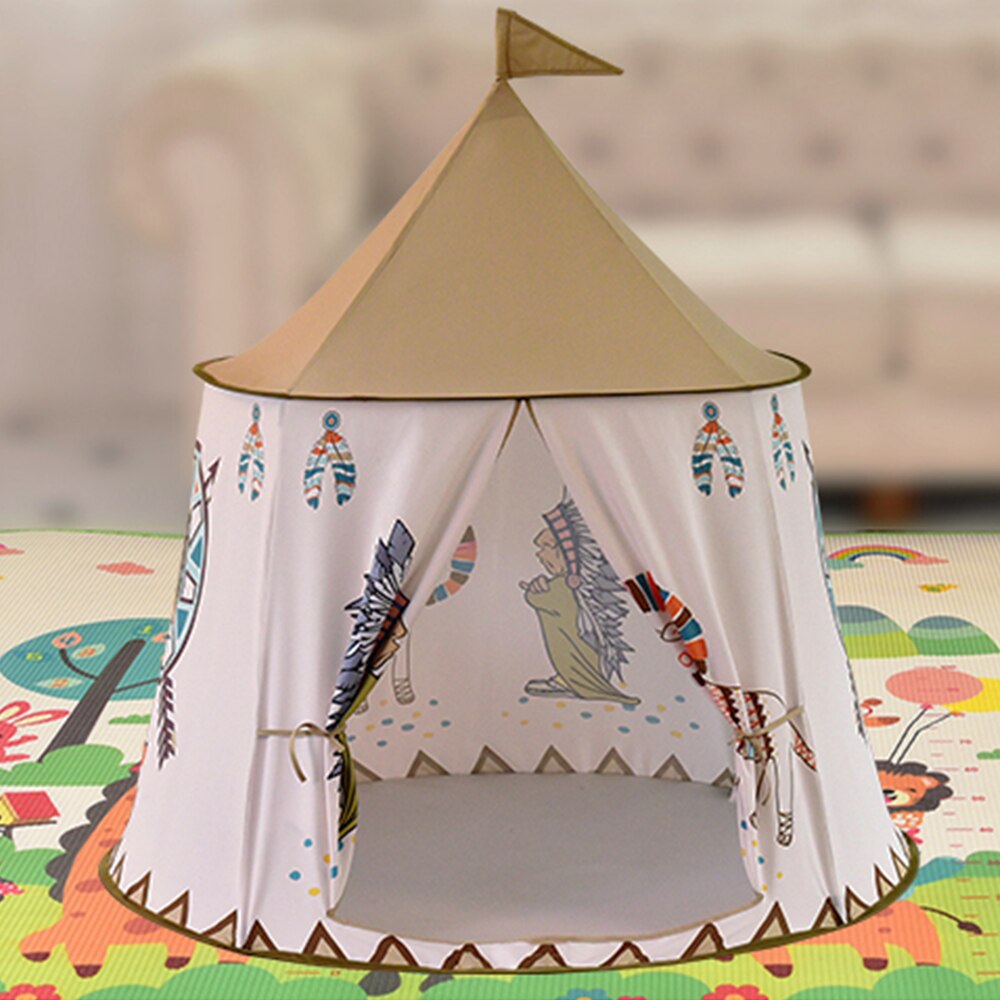 YARD Kid Teepee Tent House 123*116cm Portable Princess Castle Present For Kids Children Play Toy Tent Birthday Christmas Gift