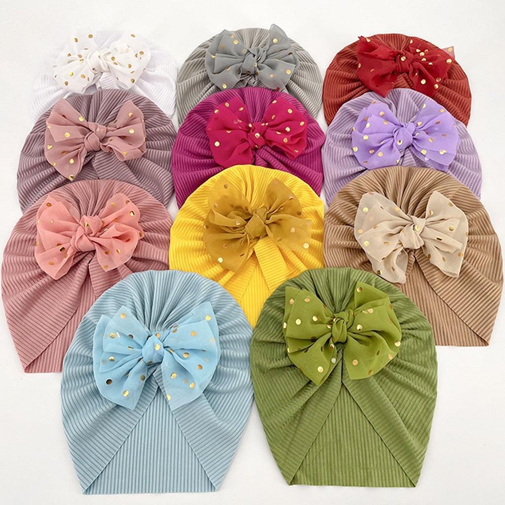 New Summer Cute Bow Baby Boneless Fetal Cap Baby Thin Section Fontanelle Children&#39;s  Bonnet Bebe Nouveau Né Turban Bebe Fille