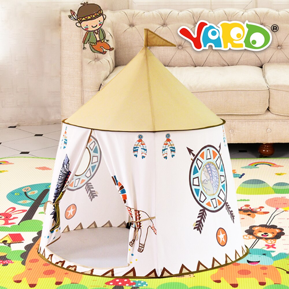 YARD Kid Teepee Tent House 123*116cm Portable Princess Castle Present For Kids Children Play Toy Tent Birthday Christmas Gift