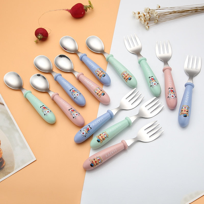 Cartoon Food Feeding Spoon / Fork