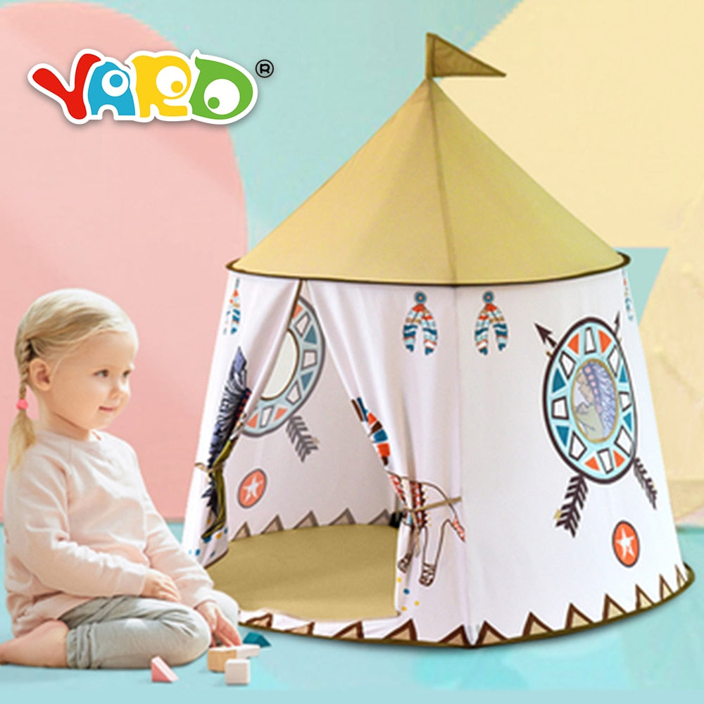 YARD Kid Teepee Tent House 123*116cm Portable Princess Castle Present For Kids Children Play Toy Tent Birthday Christmas Gift