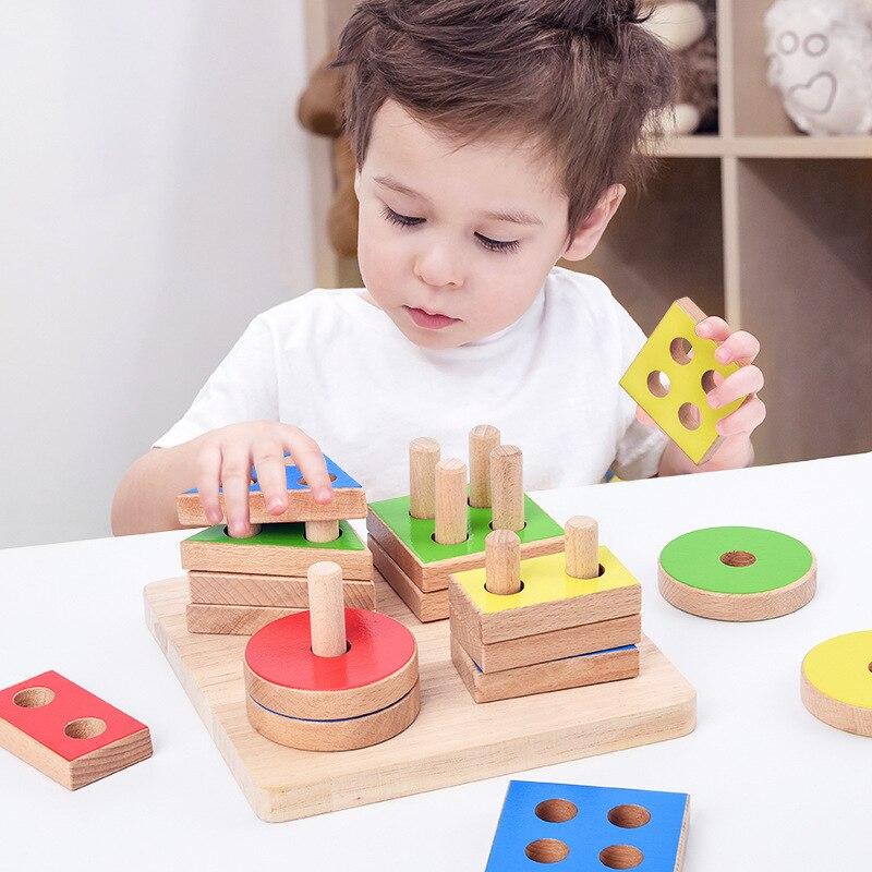 Wooden Color Shape Match Puzzle Toy