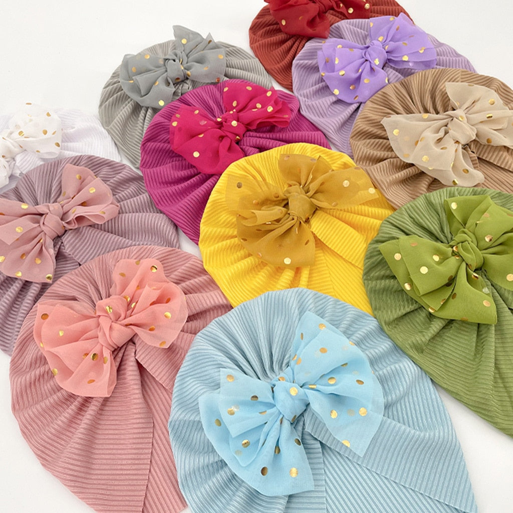 New Summer Cute Bow Baby Boneless Fetal Cap Baby Thin Section Fontanelle Children&#39;s  Bonnet Bebe Nouveau Né Turban Bebe Fille