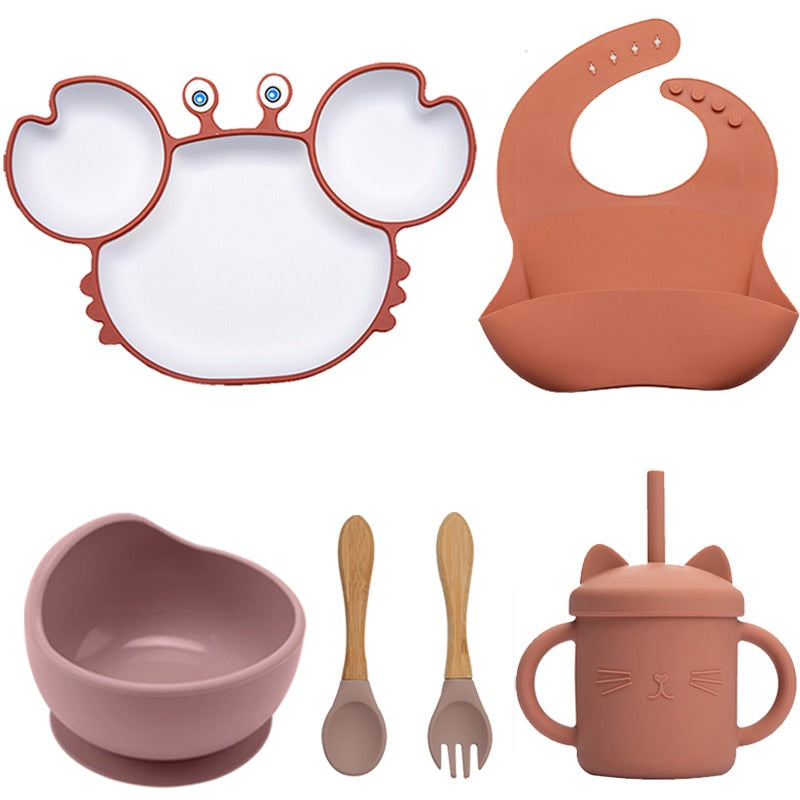 Baby Set Crab Kawaii Dinnerware