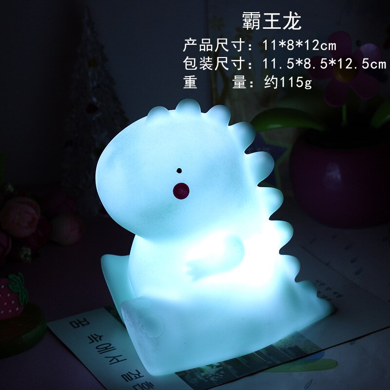 Led Children&#39;s Night Light Cartoon Dinosaur Table Lamp Soft Cute for Home Kid Bedroom Decoration Lamp Christmas Gift Baby Toys