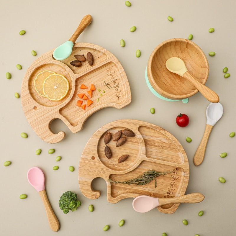 Baby Bamboo Plate with spoon and fork