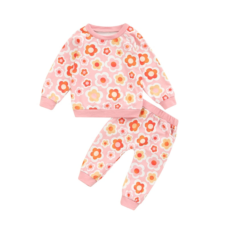 Baby Clothes Newborn Girl Boy Autumn 2Pcs Set Cotton Rainbow Top Pants fall Outfits Clothes Baby Girls Clothing Suit