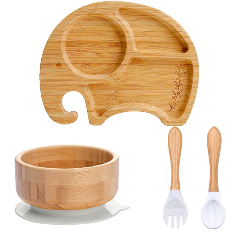 Baby Bamboo Plate with spoon and fork