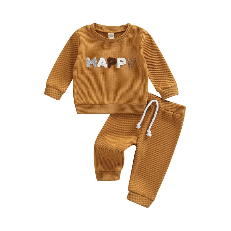 Baby Clothes Newborn Girl Boy Autumn 2Pcs Set Cotton Rainbow Top Pants fall Outfits Clothes Baby Girls Clothing Suit