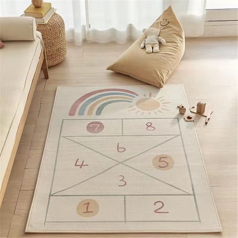 Simple Japanese Rainbow Baby Crawling Rug Cute Children Carpet Photography Props Bedroom Girl Decoration Cloakroom Floor Mat