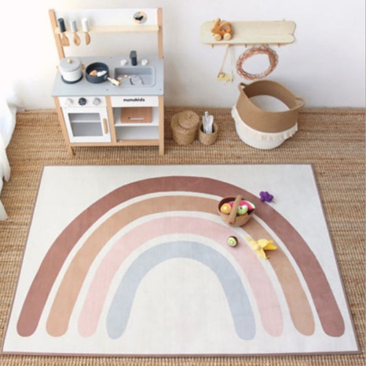 Simple Japanese Rainbow Baby Crawling Rug Cute Children Carpet Photography Props Bedroom Girl Decoration Cloakroom Floor Mat