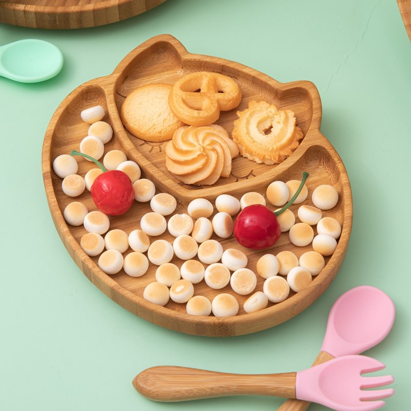 Baby Bamboo Plate with spoon and fork