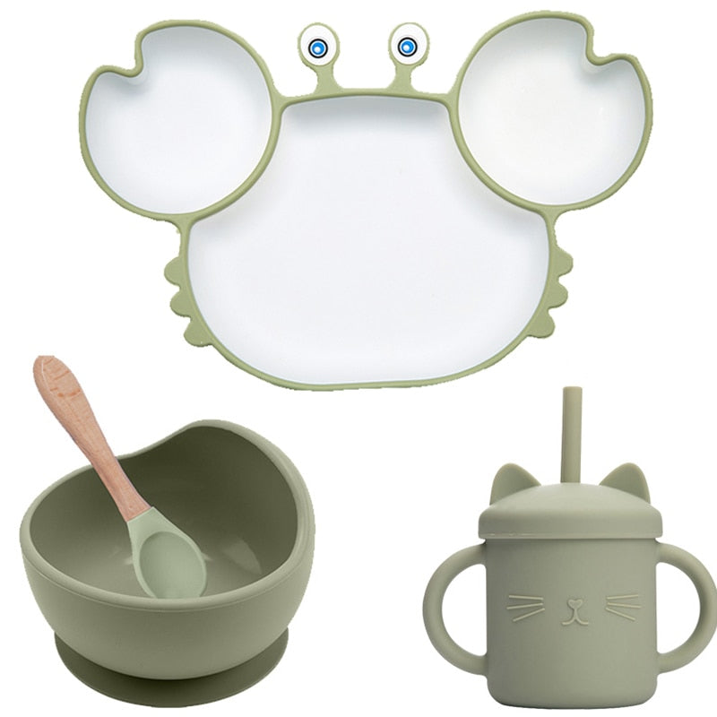 Baby Set Crab Kawaii Dinnerware