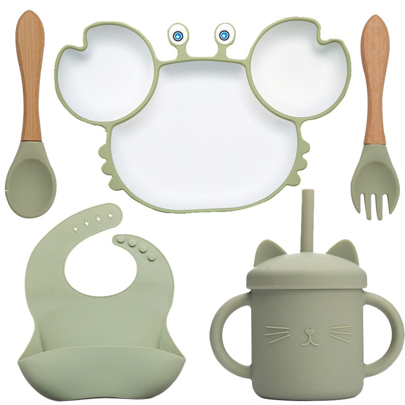 Baby Set Crab Kawaii Dinnerware