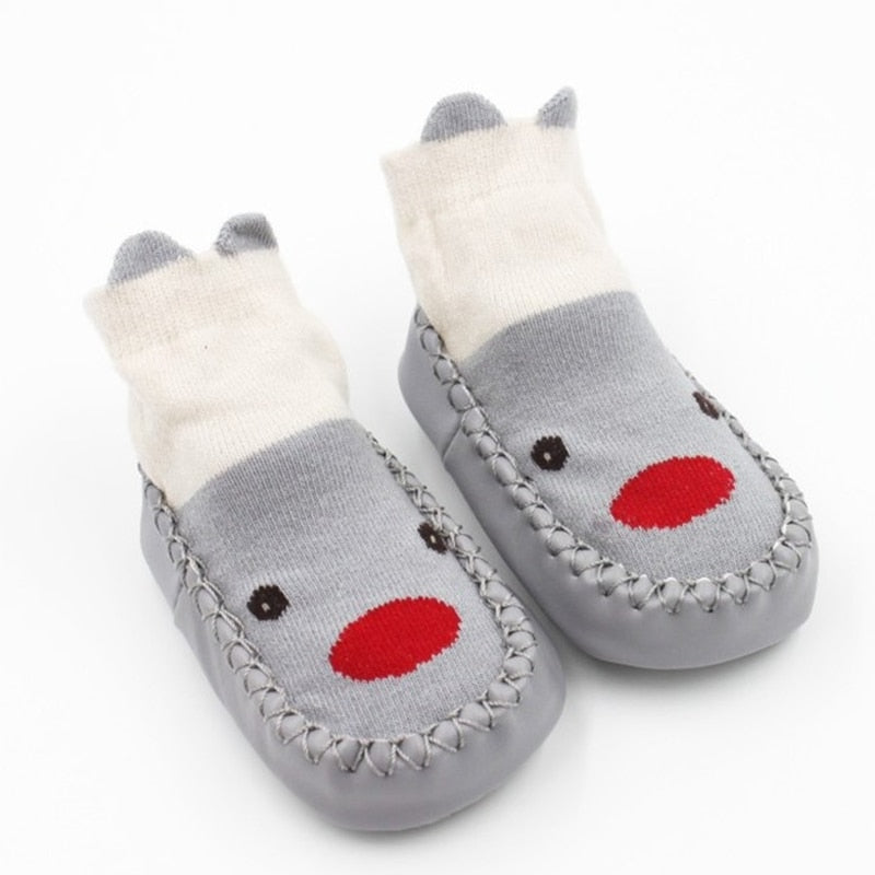 Toddler Indoor Sock Shoes Newborn Baby Socks Winter Thick Terry Cotton Baby Girl Sock with Rubber Soles Infant Animal Funny Sock