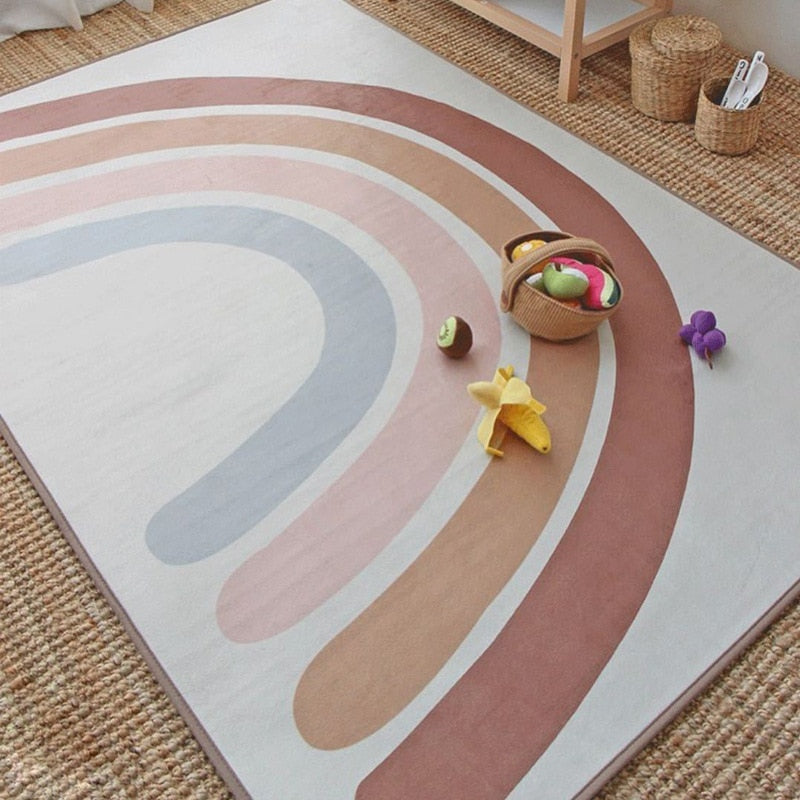 Simple Japanese Rainbow Baby Crawling Rug Cute Children Carpet Photography Props Bedroom Girl Decoration Cloakroom Floor Mat