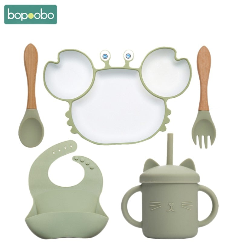 Baby Set Crab Kawaii Dinnerware