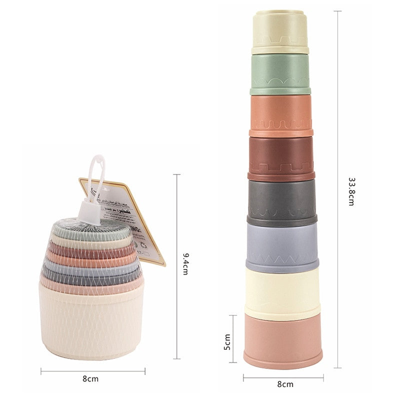 Baby Stacking Cup Toys Baby Early Educational Toys Stacking Tower Montessori Toys Baby Bath Toys Children Gift Dropshipping